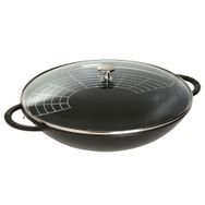 Staub Wok Cam Kapaklı 37 Cm Siyah Tencere