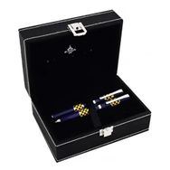 Steelpen 8603 Force Sarı-Lacivert Dolma-Tükenmez Kalem Seti