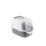 Stefanplast Cathy Easy Clean Beyaz Gri 56x40x40 cm Filtreli Kapalı Kedi Tuvaleti