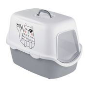 Stefanplast Cathy Griffe 56x40x40 cm Gri Beyaz Kedi Tuvaleti
