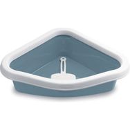 Stefanplast Sprint Corner 56x40x14 cm Beyaz Mavi Kedi Tuvaleti