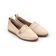 Step By Step 020-20061 Bej Hakiki Deri Loafer Kadın Babet