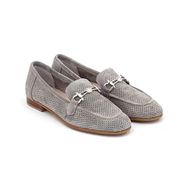 Step By Step 090-20451 Gri Hakiki Deri Loafer Kadın Babet