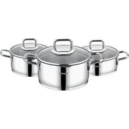 Stevig 4 Cook Pro Süzgeç Kapaklı 18 10 6 Parça Paslanmaz Çelik Tencere Seti