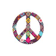 Sticker Fabrikası Desenli Peace Simge Logo 10x10 cm Duvar Stickerı