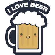 Sticker Fabrikası I Love Beer 10x8 cm Duvar Stickerı