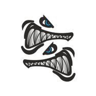 Sticker Fabrikası Kızgın Köpek Balığı 12x8.5 cm Duvar Stickerı