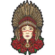 Sticker Fabrikası Kızılderili Kadın 10x6 cm Duvar Stickerı