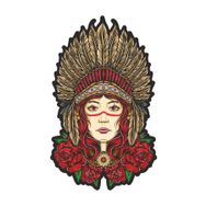 Sticker Fabrikası Kızılderili Kadın 12x7 cm Duvar Stickerı