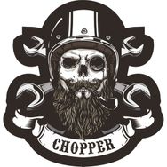 Sticker Fabrikası Kuru Kafa Kurukafa Choper Kasklı 12x11.5 cm Duvar Stickerı