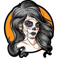 Sticker Fabrikası Kuru Kafa Kurukafa Kadın 9x10.5 cm Duvar Stickerı