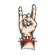 Sticker Fabrikası Rock & Roll El Işareti 4x10 cm Duvar Stickerı