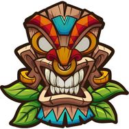 Sticker Fabrikası Tiki Mask 10x10 cm Duvar Stickerı