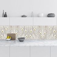 StickerArt Beyaz Papatya 60x200 cm Mutfak Tezgah Arası Folyo