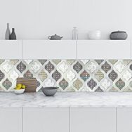 StickerArt Renkli Design Seramik 60x200 cm Mutfak Tezgah Arası Fayans Kaplama Folyosu