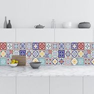 StickerArt Türk Fayans Desen 60x400 cm Mutfak Tezgah Arası Folyo