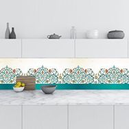 StickerArt Vintage Renkli Çiçek 60x100 cm Mutfak Tezgah Arası Fayans Kaplama Folyosu
