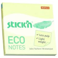 Stickn 21745 Eco Pastel Sarı 76x76 100 Yaprak Yapışkanlı Not Kağıdı