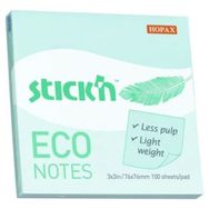 Stickn 21747 Eco Pastel Mavi 76x76 100 Yaprak Yapışkanlı Not Kağıdı