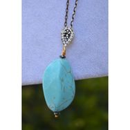 Stoneage Jewellery Turkuaz Taşlı Bayan Kolye