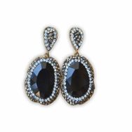 Stoneage RF03352 El Yapımı Siyah Kristal Küpe