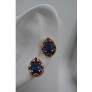 Stoneage Safir Taşlı Mıhlama İşçilikli Küçük Boy Damla Küpe