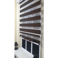 Storburada ST 034 Kahverengi 70 x 200 Koyu Kahve Etek Dilimli Zebra Stor Perde
