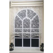 Storburada STB45248-V110 30x200 Çift Mekanizmalı Beyaz Tül Perde ve Ekru Stor Perde