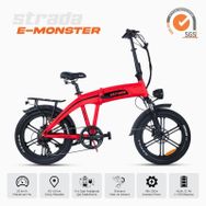 Stradacycles E-Monster 20 Jant Katlanabilir Yüksek Torklu Elektrikli Bisiklet - Kırmızı