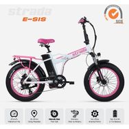 Stradacycles E-Sis Hidrolik Disk Fat Bike Katlanabilir 20 Jant Pembe Kız Elektrikli Bisiklet