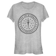 Stranger Things Hawkins City Seal Heather Gri Kadın T-shirt