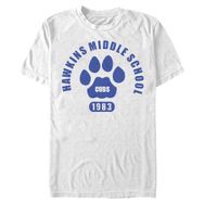Stranger Things Hawkins Cubs Paw Amblem Beyaz Erkek T-shirt