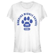 Stranger Things Hawkins Cubs Paw Amblem Beyaz Kadın T-shirt