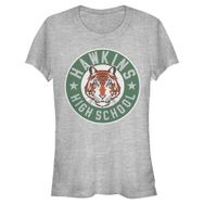 Stranger Things Hawkins High Tiger Amblem Heather Gri Kadın T-shirt