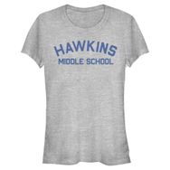 Stranger Things Hawkins Mid School Heather Gri Kadın T-shirt