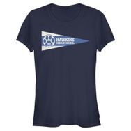 Stranger Things Hawkins Pennant Flag Short Sleeve Navy Blue Kadın T-shirt