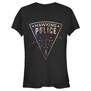 Stranger Things Hawkins Police Rats Schwarz Kadın T-shirt