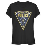 Stranger Things Hawkins Police Seal Schwarz Kadın T-shirt