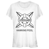 Stranger Things Hawkins Pool Lifeguard Beyaz Kadın T-shirt