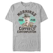 Stranger Things Hopper Coffee Morning Short Sleeve Heather Gri Erkek T-shirt