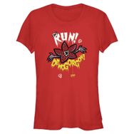 Stranger Things Run Away Short Sleeve Rot Kadın T-shirt