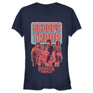 Stranger Things Scoop Troop Navy Mavi Kadın T-shirt