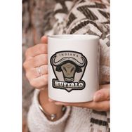 Stüdyo SM Buffalo Indiana Bufalo Vektörel Çizim Baskılı Kupa Bardak