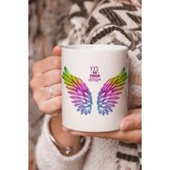 Stüdyo SM Fly To Your Dream Renkli Kanat Vektörel Çizim Baskılı Kupa Bardak