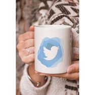 Stüdyo SM Twitter Logo Vektörel Çizim Baskılı Kupa Bardak