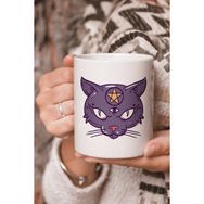 Stüdyo SM Vektörel Çizim İlluminati Cat Logo Baskılı Kupa Bardak