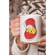 Stüdyo SM Vektörel Çizim Kırmızı Desenli Emoji Logo Baskılı Kupa Bardak