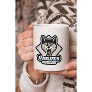 Stüdyo SM Wolves New Jersey Kurt Vektörel Çizim Baskılı Kupa Bardak