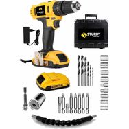 Sturdy 42V 5AH 27 Parça Lıon Çift Akülü Soketli Darbeli Turbo Şarjlı Matkap