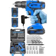 Sturdy 58V 6AH Lion Çift Akülü Turbo Şarjlı Vidalama Matkap + 27 Parça Uç